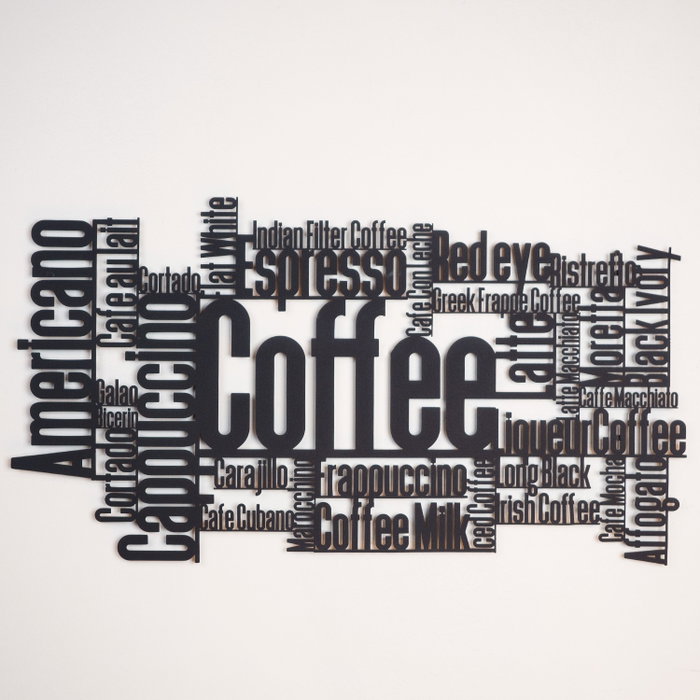 Wallity Coffee - APT566LS Escultura de pared de metal negra Wallity Coffee - APT566LS Escultura de pared de metal negra